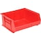 Global Industrial Hang & Stack Storage Bin, Plastic, Red, 7 in H, 16-1/2 in W 269686RD - alternate 1